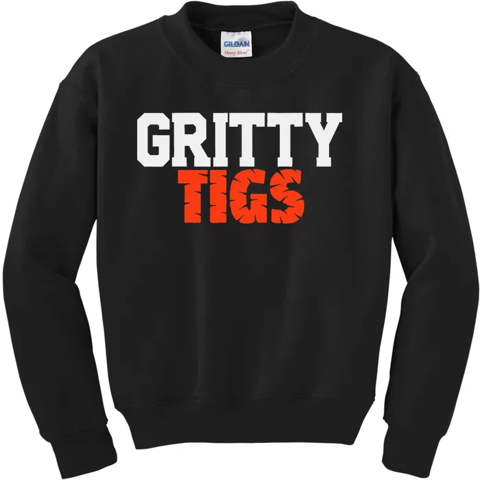 Detroit Baseball Gritty Tigs Kids Sweatshirt