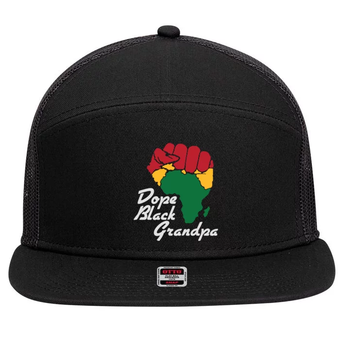 Dope Black Grandpa Black History Month 7 Panel Mesh Trucker Snapback Hat