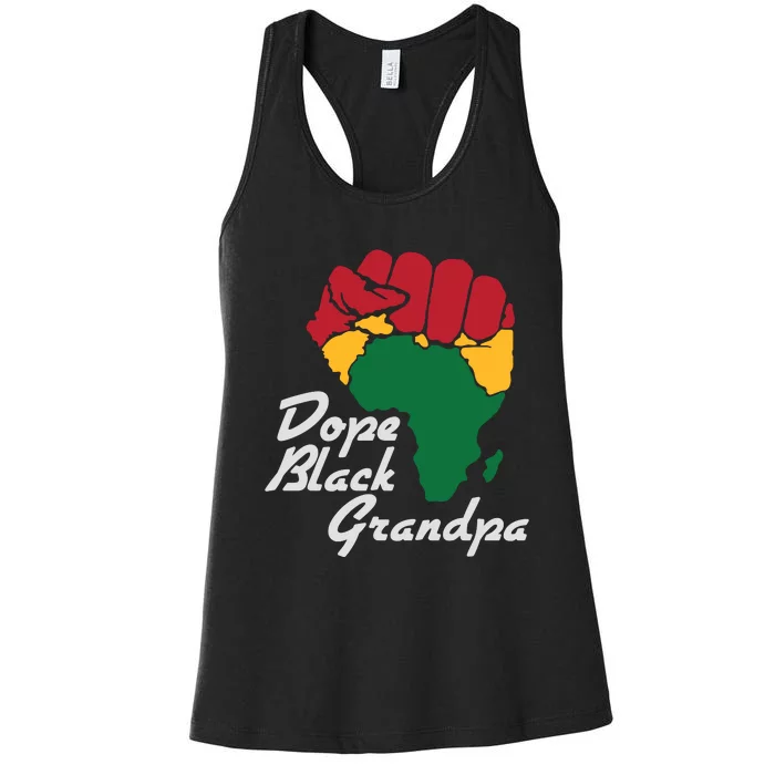 Dope Black Grandpa Black History Month Women's Racerback Tank