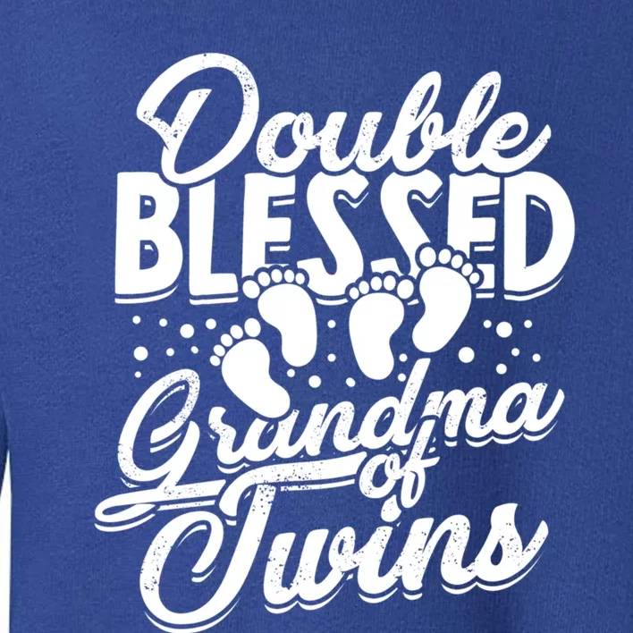 Double Blessed Grandma Of Twins Family Grandson Gift Toddler Sweatshirt