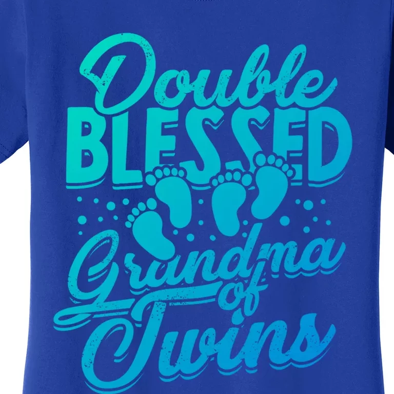 Double Blessed Grandma Of Twins Family Grandson Gift Women's T-Shirt