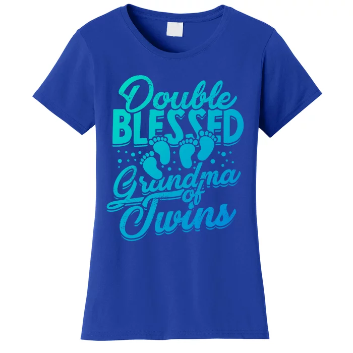 Double Blessed Grandma Of Twins Family Grandson Gift Women's T-Shirt