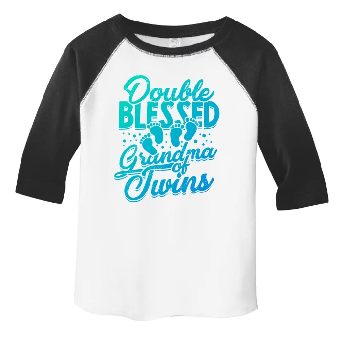 Double Blessed Grandma Of Twins Family Grandson Gift Toddler Fine Jersey T-Shirt