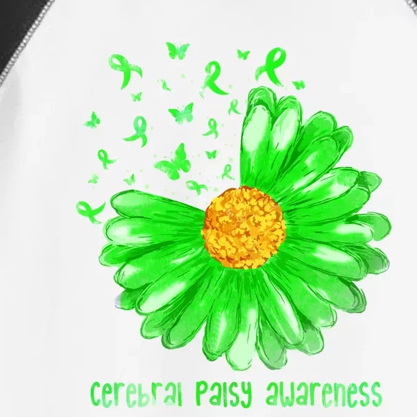 Daisy Butterfly Green Ribbon Cerebral Palsy Awareness Gift Toddler Fine Jersey T-Shirt