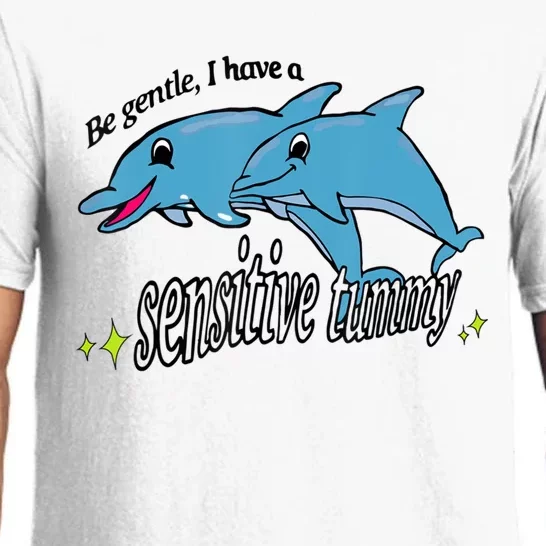 Dolphin Be Gentle I Have A Sensitive Tummy Funny Dolphin Pajama Set