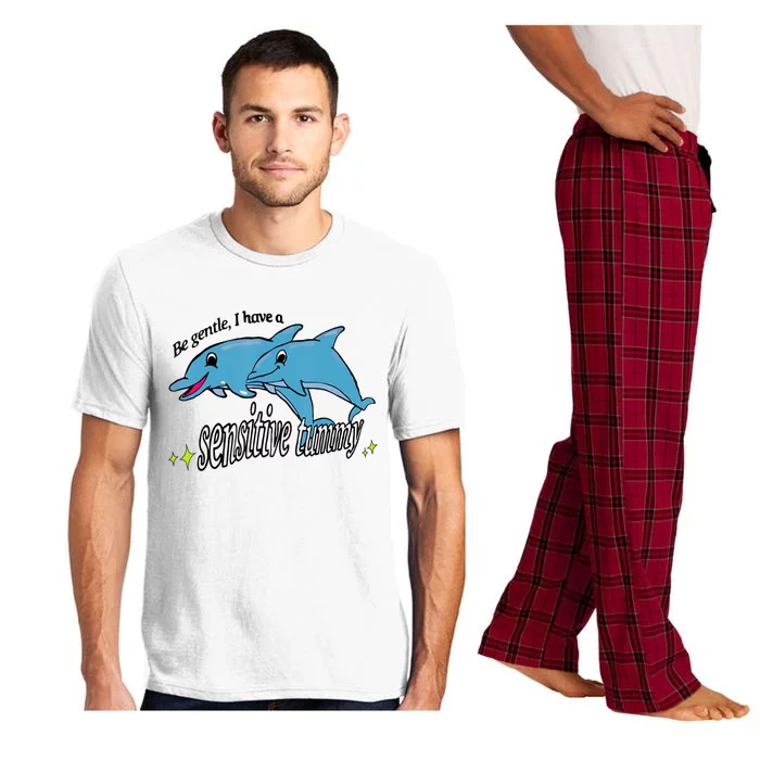 Dolphin Be Gentle I Have A Sensitive Tummy Funny Dolphin Pajama Set