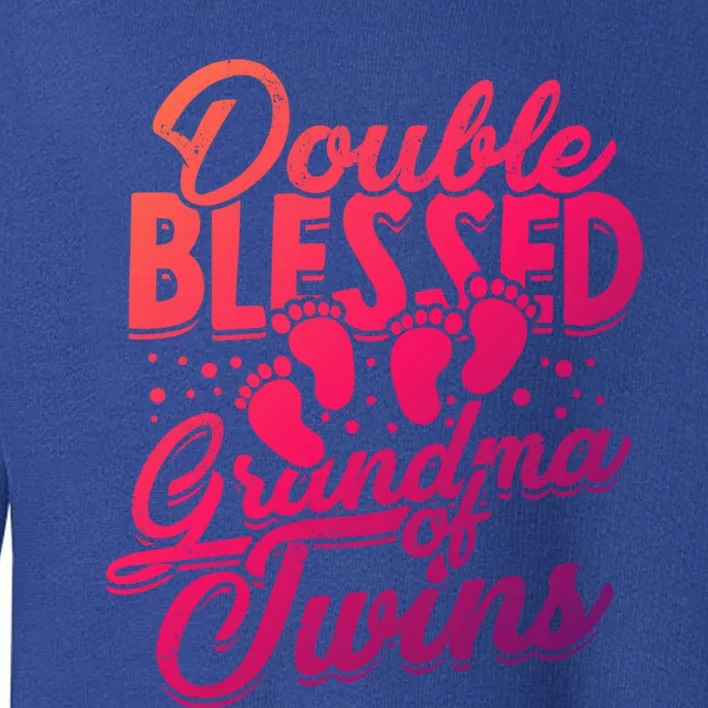 Double Blessed Grandma Of Twins Family Grandson Gift Toddler Sweatshirt