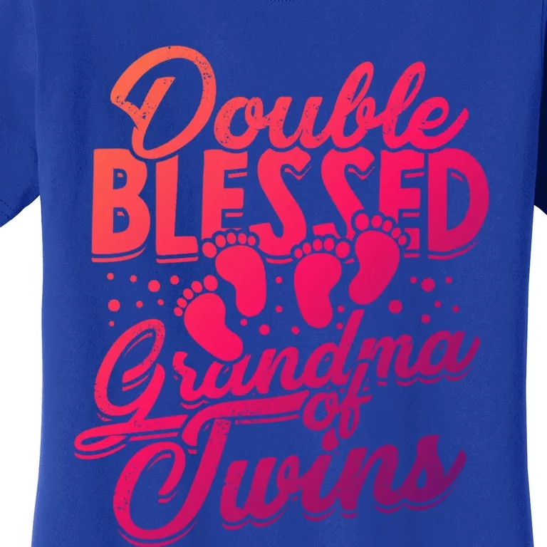 Double Blessed Grandma Of Twins Family Grandson Gift Women's T-Shirt