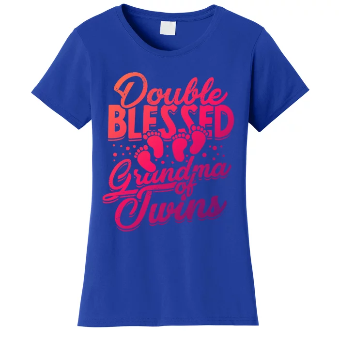 Double Blessed Grandma Of Twins Family Grandson Gift Women's T-Shirt