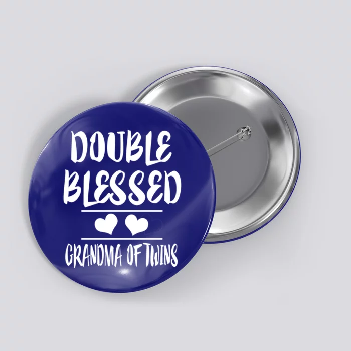 Double Blessed Grandma Of Twins Grandmother Gift Button