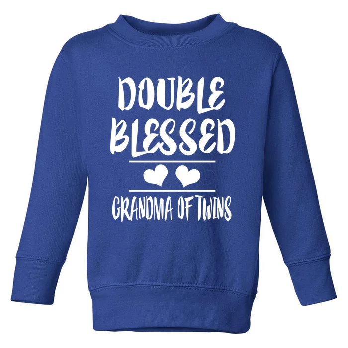 Double Blessed Grandma Of Twins Grandmother Gift Toddler Sweatshirt