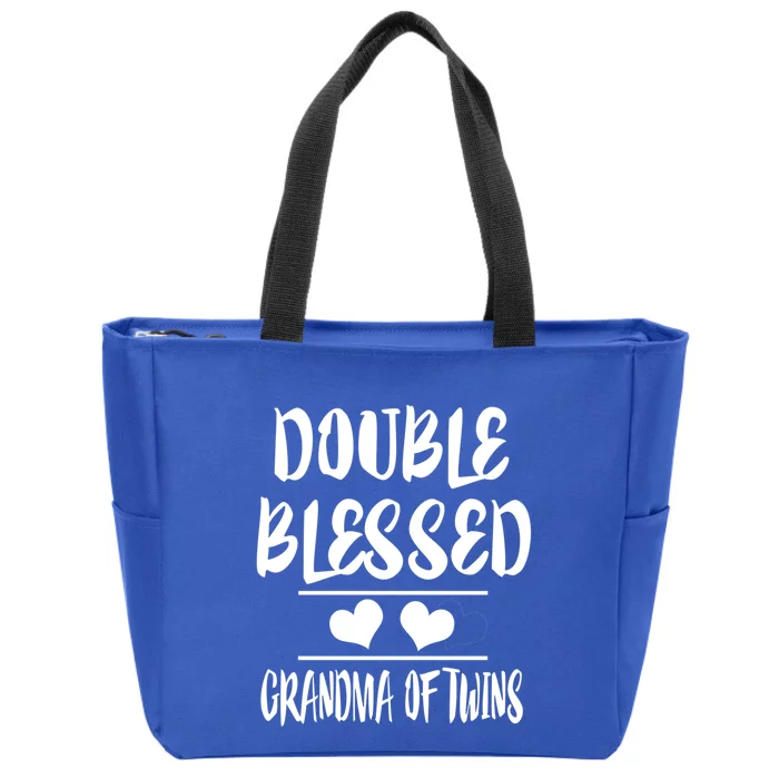 Double Blessed Grandma Of Twins Grandmother Gift Zip Tote Bag