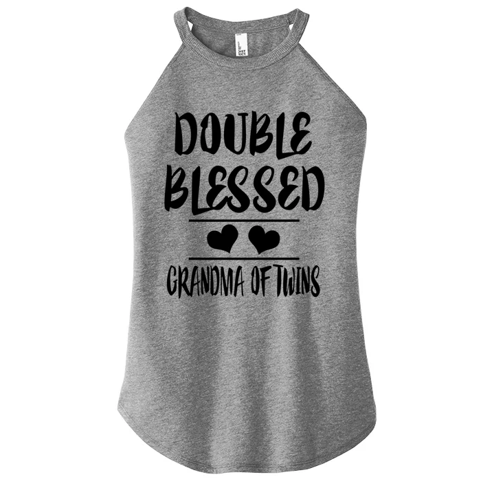 Double Blessed Grandma Of Twins Grandmother Gift Women’s Perfect Tri Rocker Tank