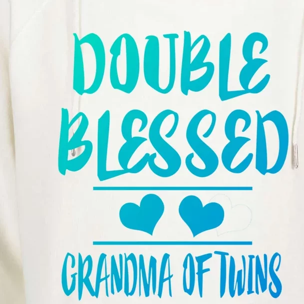 Double Blessed Grandma Of Twins Grandmother Gift Womens Funnel Neck Pullover Hood