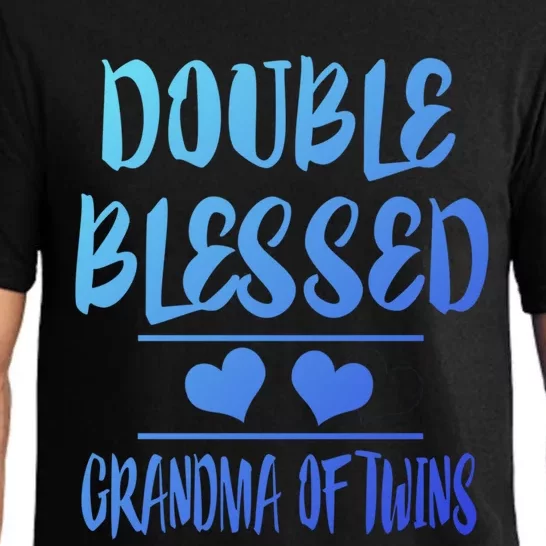 Double Blessed Grandma Of Twins Grandmother Gift Pajama Set