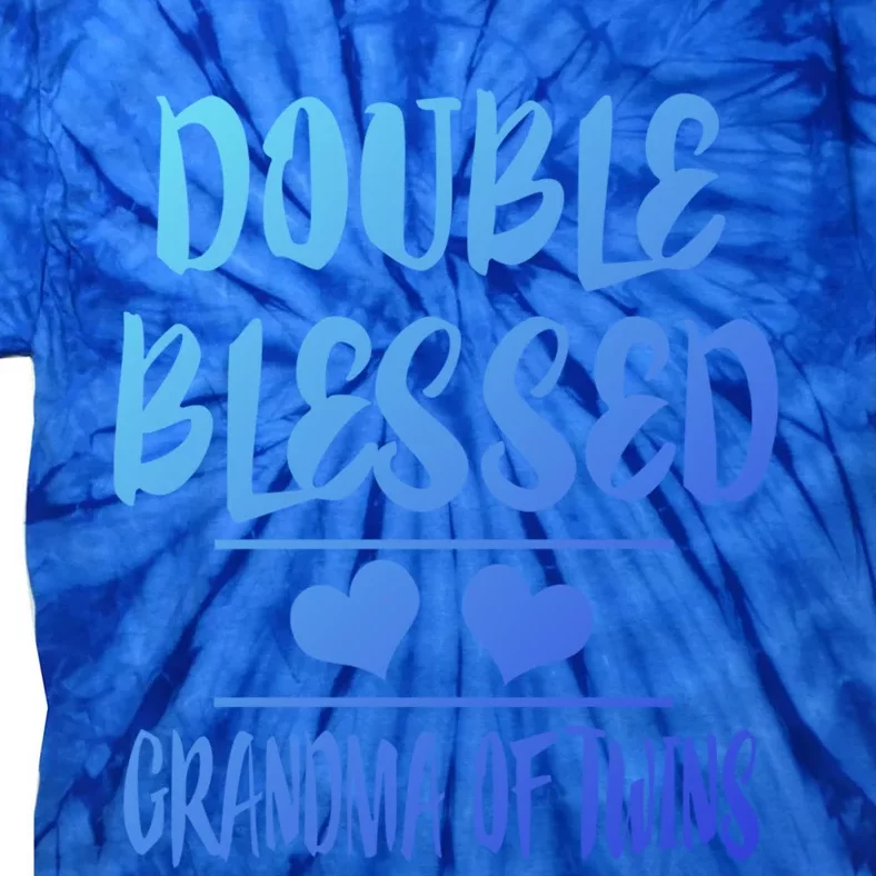 Double Blessed Grandma Of Twins Grandmother Gift Tie-Dye T-Shirt