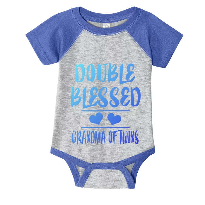 Double Blessed Grandma Of Twins Grandmother Gift Infant Baby Jersey Bodysuit