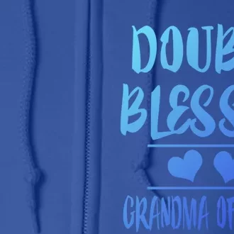 Double Blessed Grandma Of Twins Grandmother Gift Full Zip Hoodie