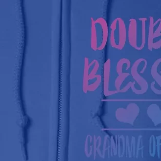 Double Blessed Grandma Of Twins Grandmother Gift Full Zip Hoodie