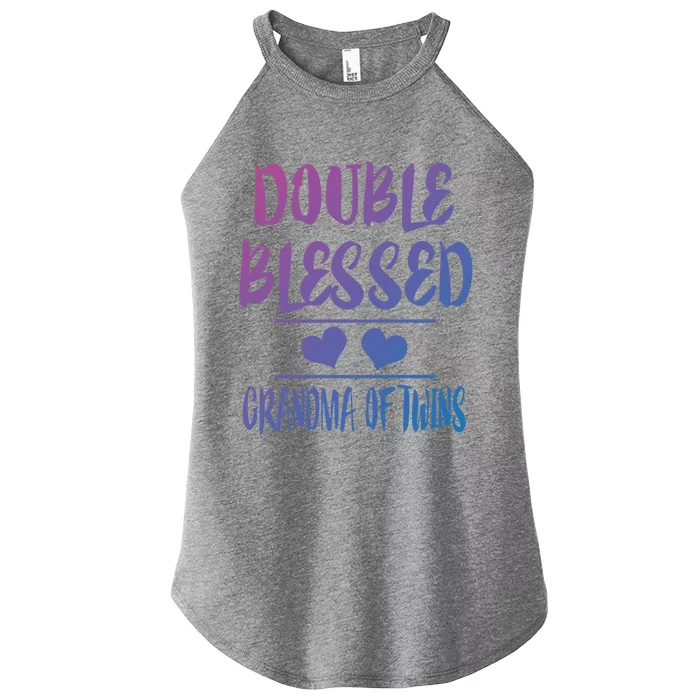 Double Blessed Grandma Of Twins Grandmother Gift Women’s Perfect Tri Rocker Tank