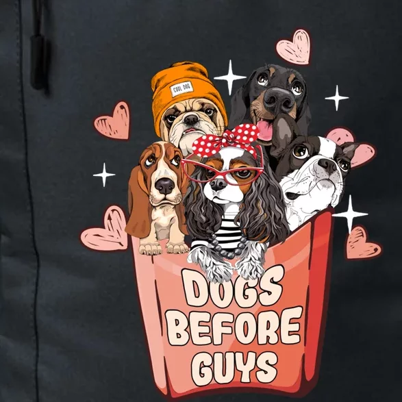 Dogs Before Guys Fries Box Funny Valentine Dog Lover Meaningful Gift Daily Commute Backpack