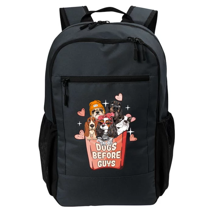 Dogs Before Guys Fries Box Funny Valentine Dog Lover Meaningful Gift Daily Commute Backpack