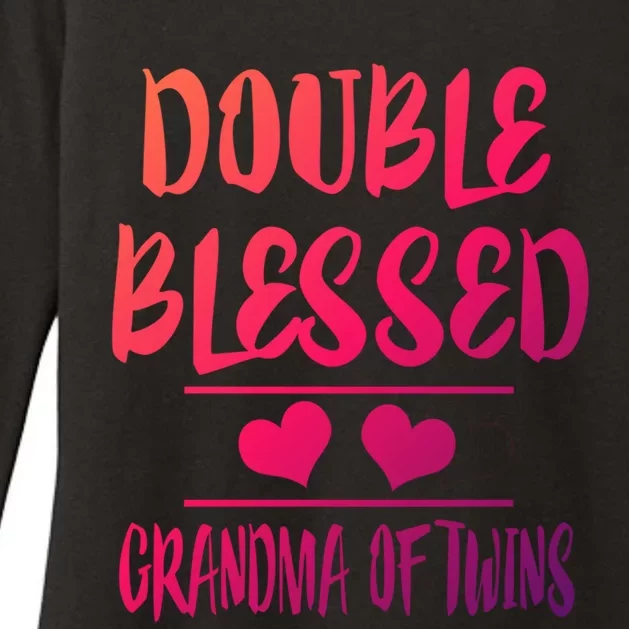 Double Blessed Grandma Of Twins Grandmother Gift Womens CVC Long Sleeve Shirt