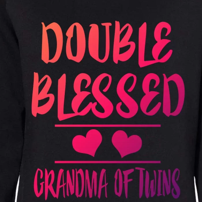 Double Blessed Grandma Of Twins Grandmother Gift Womens California Wash Sweatshirt