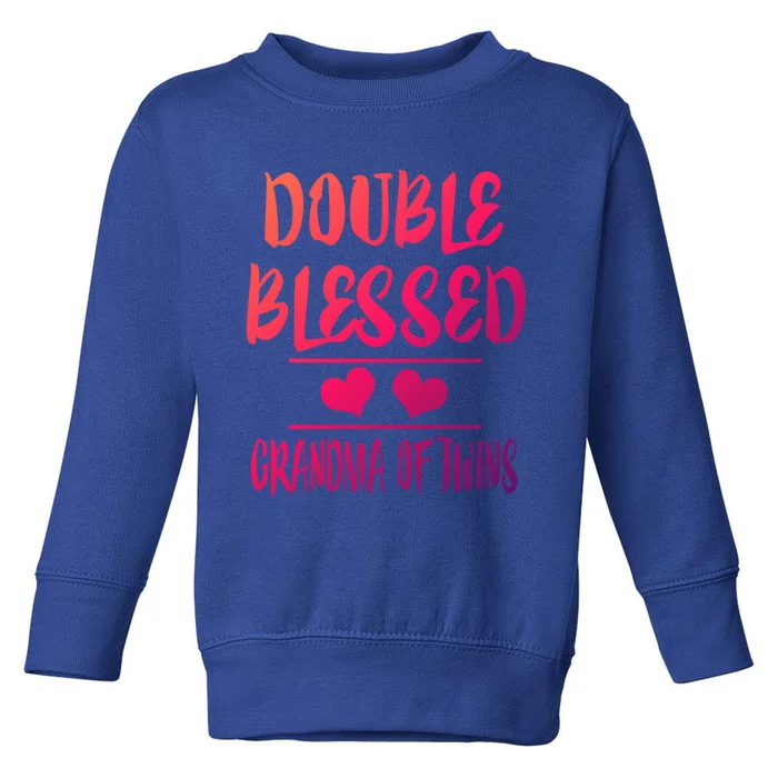 Double Blessed Grandma Of Twins Grandmother Gift Toddler Sweatshirt