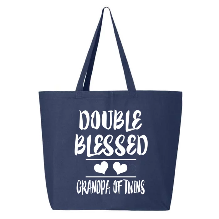 Double Blessed Grandpa Of Twins Grandfather Gift 25L Jumbo Tote