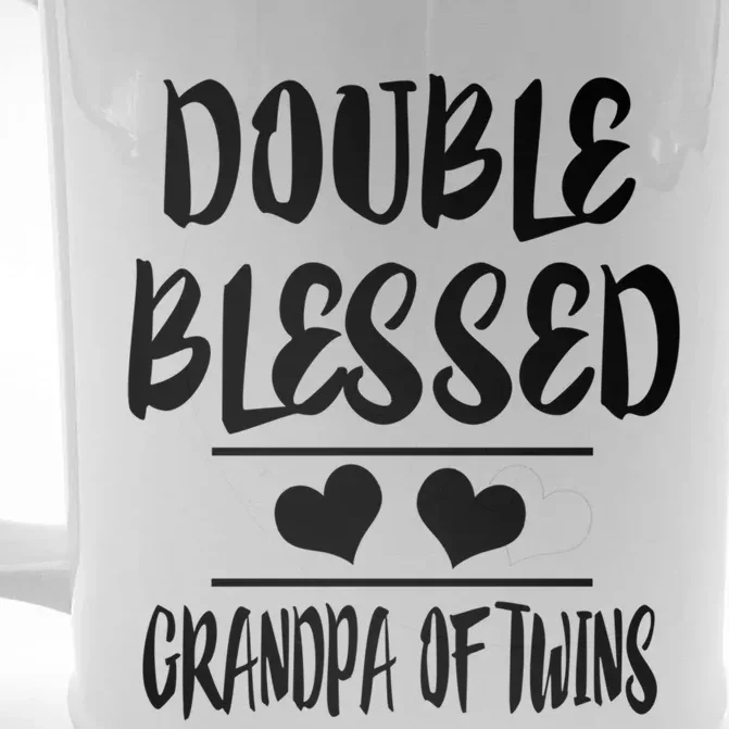 Double Blessed Grandpa Of Twins Grandfather Gift Front & Back Beer Stein