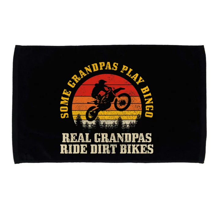 Dirt Bike Grandpa Vintage Motocross MX Motorcycle Biker Gift Microfiber Hand Towel