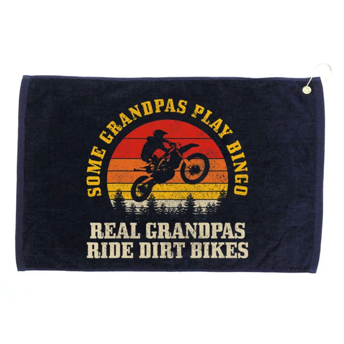 Dirt Bike Grandpa Vintage Motocross MX Motorcycle Biker Gift Grommeted Golf Towel