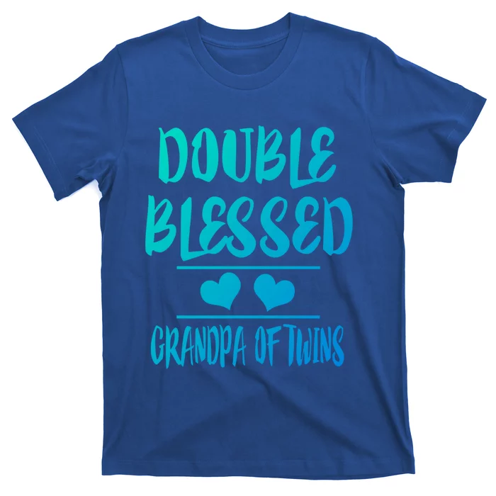 Double Blessed Grandpa Of Twins Grandfather Gift T-Shirt