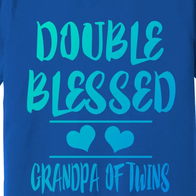 Double Blessed Grandpa Of Twins Grandfather Gift Premium T-Shirt