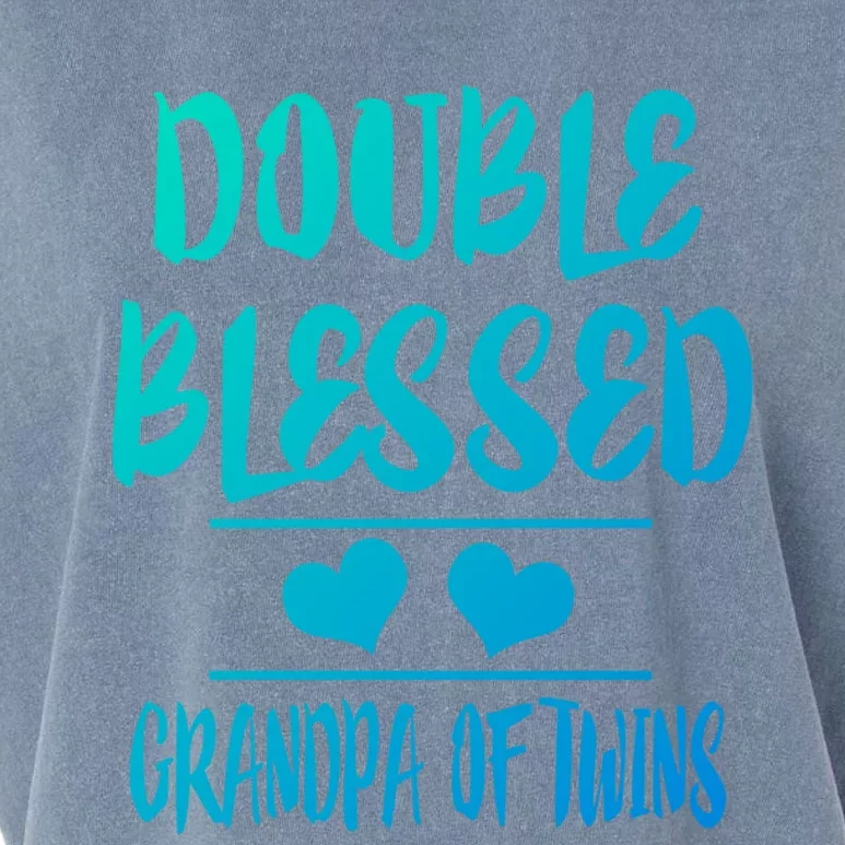 Double Blessed Grandpa Of Twins Grandfather Gift Garment-Dyed Women's Muscle Tee