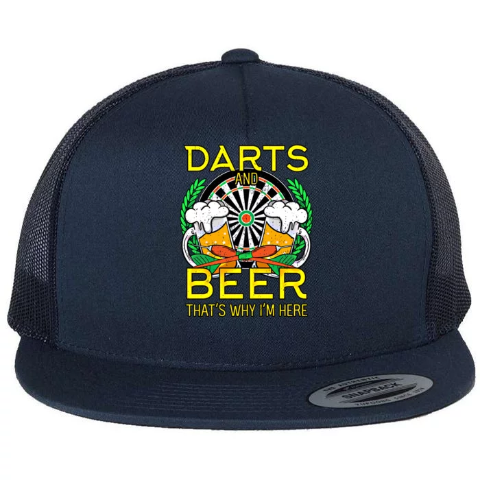 Darts Beer Gift Aim Bullseye Target Alcoholic Gift Flat Bill Trucker Hat