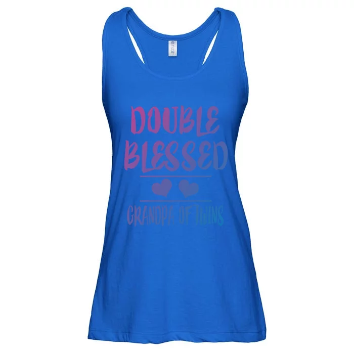 Double Blessed Grandpa Of Twins Grandfather Gift Ladies Essential Flowy Tank