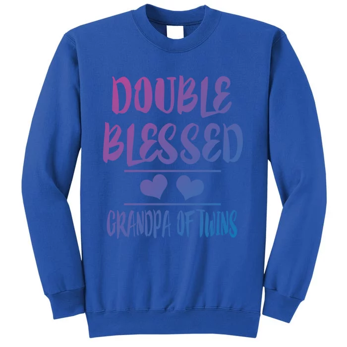 Double Blessed Grandpa Of Twins Grandfather Gift Tall Sweatshirt