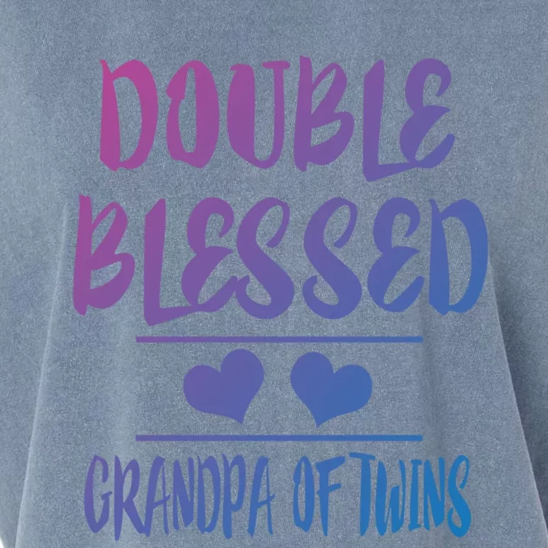 Double Blessed Grandpa Of Twins Grandfather Gift Garment-Dyed Women's Muscle Tee