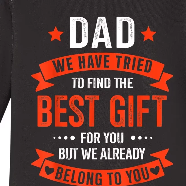 Dad Best Gift From For Fathers Day Christmas Birthday Baby Long Sleeve Bodysuit