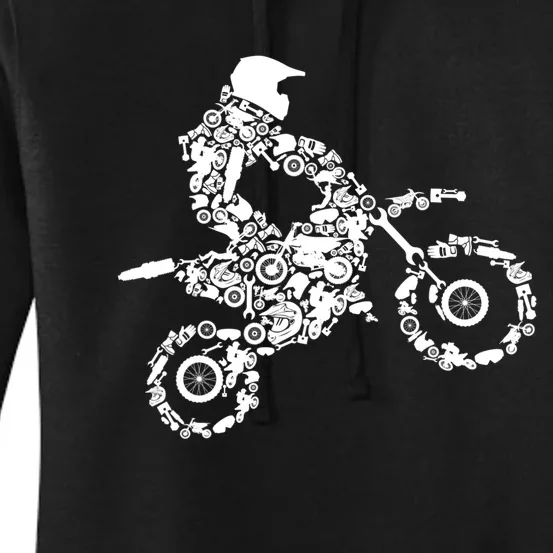 Dirt Bike Gift For Rider Motocross Enduro Dirt Biking Gift Women's Pullover Hoodie