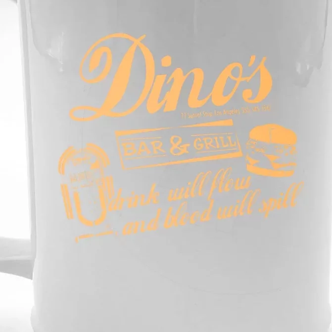 DINO'S BAR & GRILL CLASSIC ROCK Copy Front & Back Beer Stein