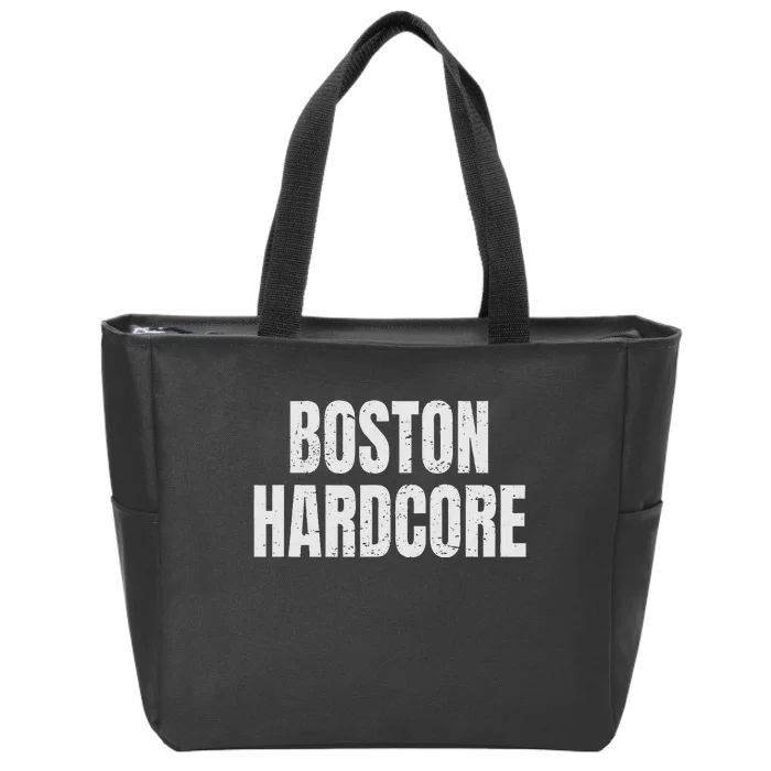 Distressed Boston Hardcore Punk Zip Tote Bag