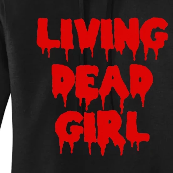 Dripping Blood Halloween Zombie Movie Living Dead Girl Women's Pullover Hoodie