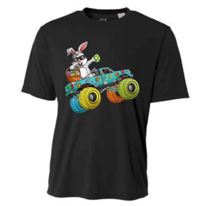 Dabbing Bunny Happy Easter Monster Truck Lovers Cooling Performance Crew T-Shirt