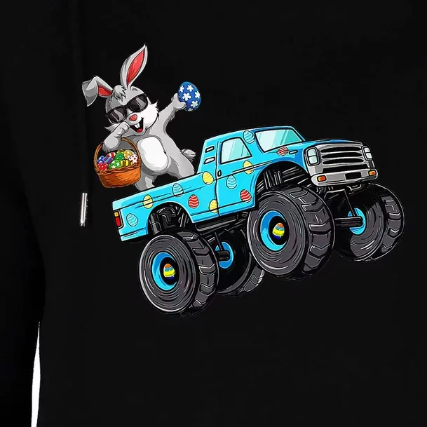 Dabbing Bunny Happy Easter Monster Truck Lovers Womens Funnel Neck Pullover Hood