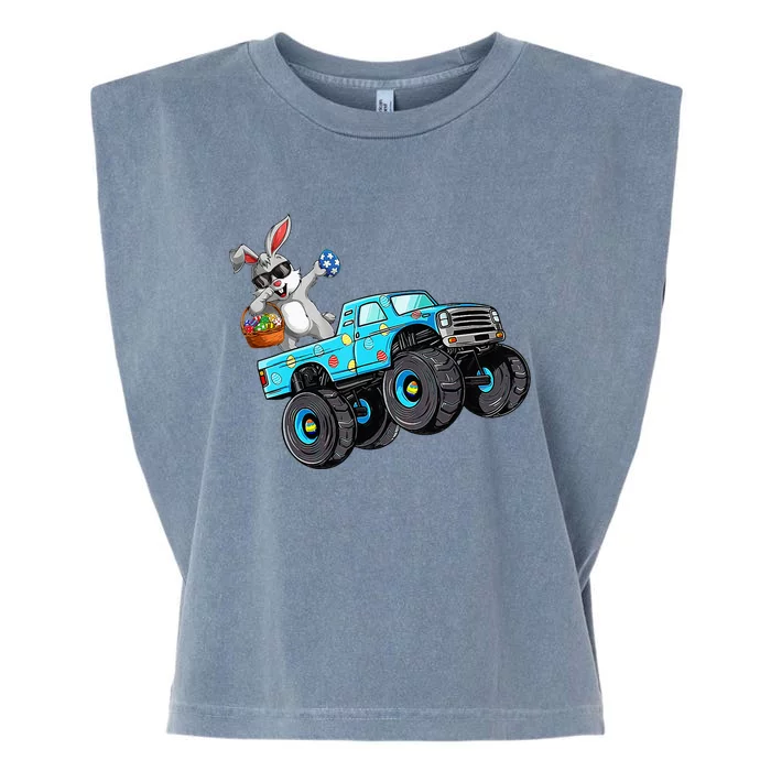 Dabbing Bunny Happy Easter Monster Truck Lovers Garment-Dyed Women's Muscle Tee