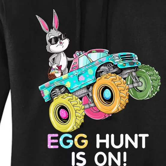 Dabbing Bunny Happy Easter Monster Truck Lovers Women's Pullover Hoodie