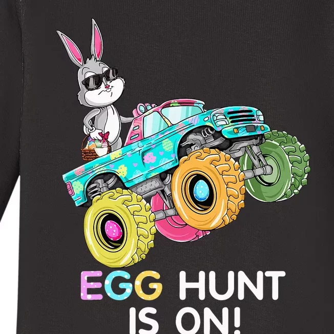 Dabbing Bunny Happy Easter Monster Truck Lovers Baby Long Sleeve Bodysuit